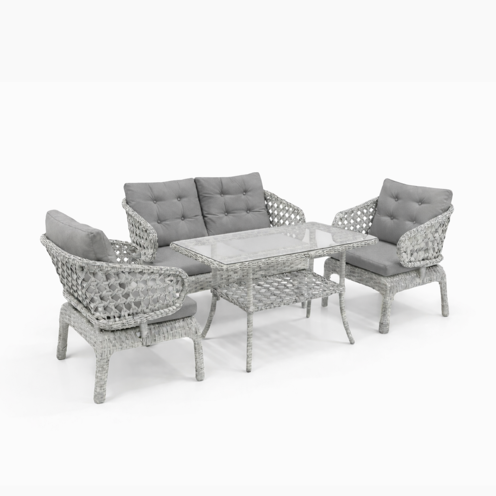 Cenevre 2+1+1 Raddan Oturma Grubu - Gri